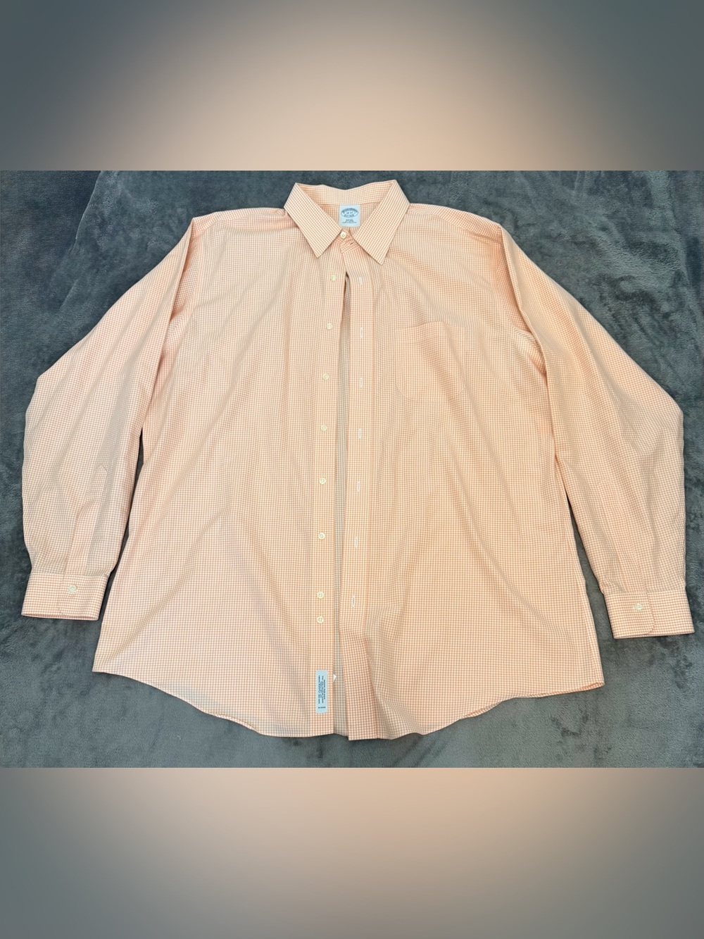 Brooks Brothers - Orange Gingham - Men’s Long Sleeve Button-Down Shirt - 18”-37”